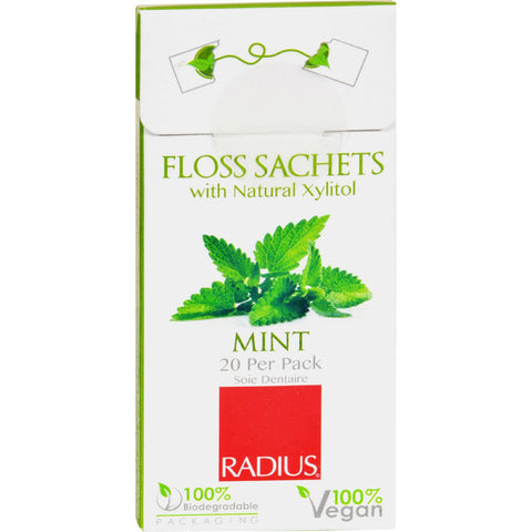Radius Floss Sachets With Natural Xylitol - Mint - Case Of 20