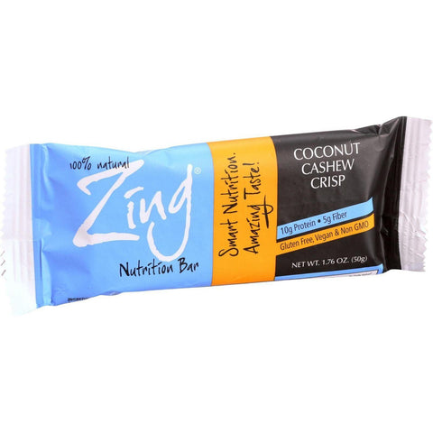 Zing Bars Nutrition Bar - Coconut Cashew Crisp - 1.76 Oz Bars - Case Of 12