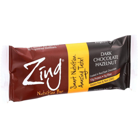 Zing Bars Nutrition Bar - Dark Chocolate Hazelnut - 1.76 Oz Bars - Case Of 12