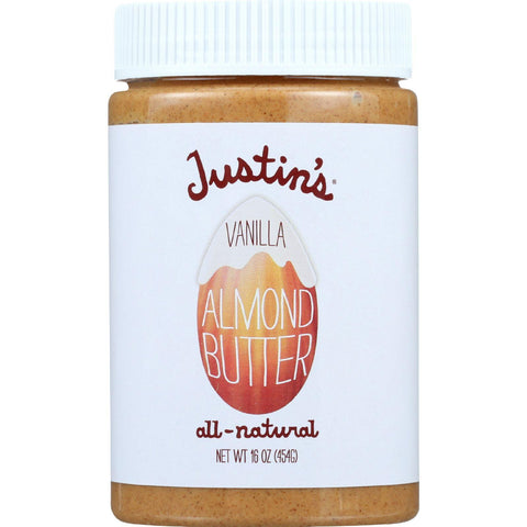 Justins Nut Butter Almond Butter - Natural Vanilla - Jar - 16 Oz - Case Of 6