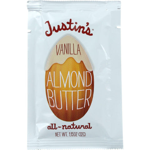 Justins Nut Butter Almond Butter - Natural Vanilla - Squeeze Pack - 1.15 Oz - Case Of 60