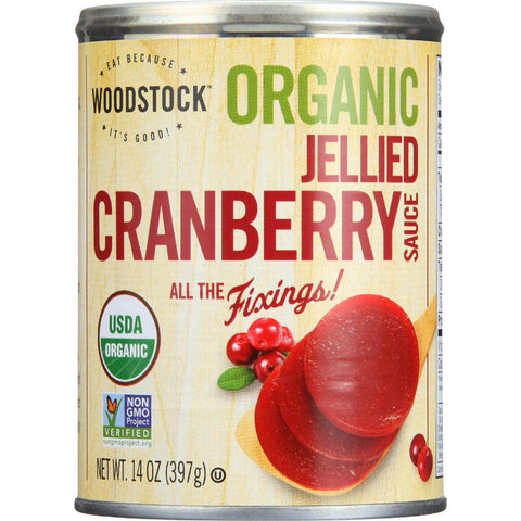 Woodstock Cranberry Sauce - Organic - Jellied - 14 Oz - Case Of 24