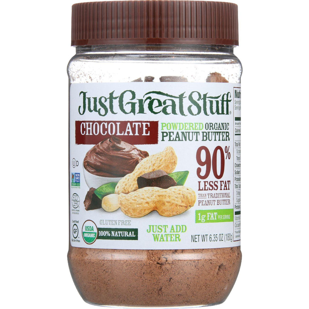 Just Great Stuff Peanut Butter - Organic - Chocolate - Powdered - 6.35 Oz - Case Of 12