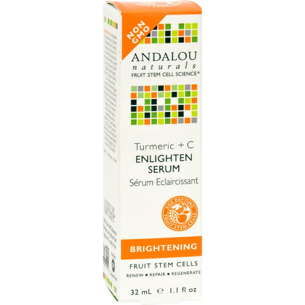 Andalou Naturals Enlighten Serum Turmeric + C Brightening - 1.1 Oz