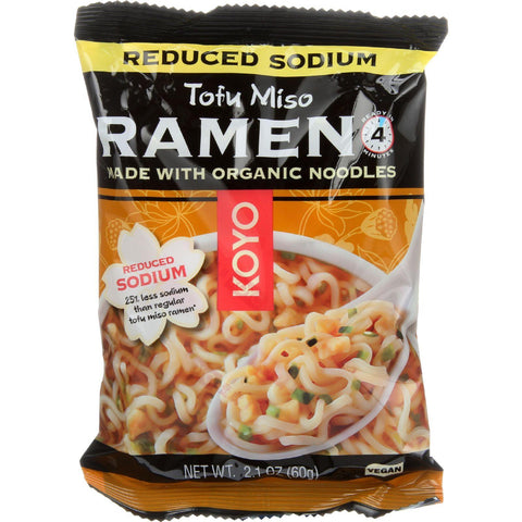 Koyo Ramen - Organic - Tofu Miso - Reduced Sodium - 2.1 Oz - Case Of 12
