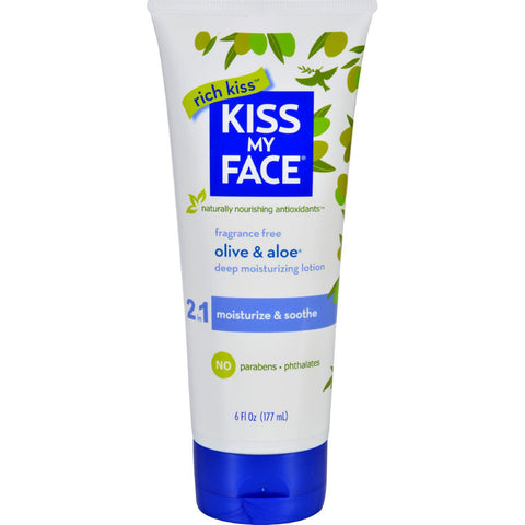 Kiss My Face Moisturizer - Olive And Aloe - 6 Oz - Fragrance Free