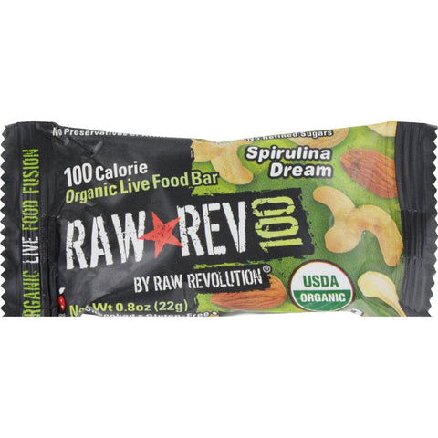 Raw Revolution Bar - Organic Spirulina And Cashew - Case Of 20 - .8 Oz