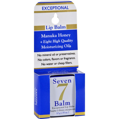 Seven 7 Lip Balm - With Manuka Honey - Fragrance Free - .35 Oz - 1 Case