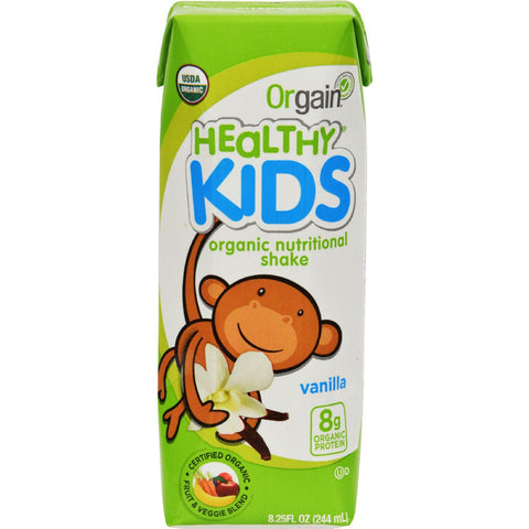 Orgain Organic Nutrition Shake - Vanilla Kids - 8.25 Fl Oz - Case Of 12