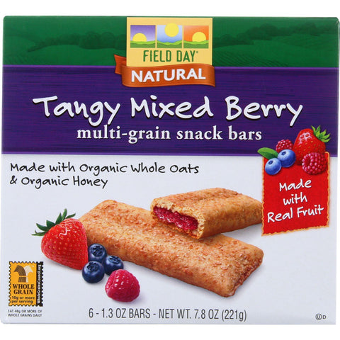 Field Day Snack Bars - Organic - Multi-grain - Filled - Tangy Mixed Berry - 6-1.3 Oz - Case Of 6