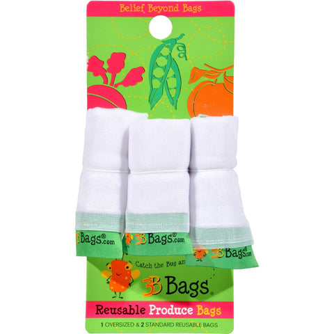 3b Bags Reusable Produce Bags - 3 Count