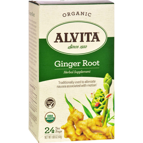 Alvita Teas Organic Herbal Tea Bags - Ginger Root - 24 Bags