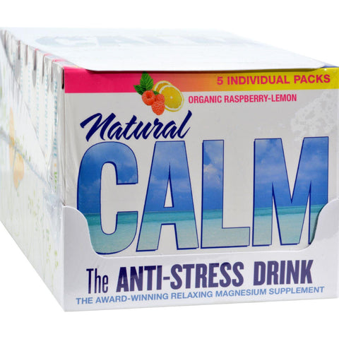 Natural Vitality Calm Counter Display - Raspberry Lemon - Case Of 8 - 5 Packs