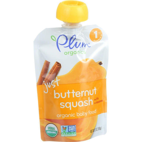 Plum Organics Just Veggie - Organic - Butternut Squash With Cinnamon - Stage 1 - 4 Months And Up - 3 Oz - Case Of 6