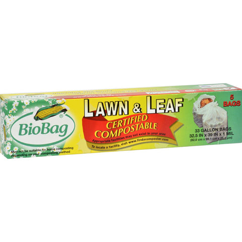 Biobag 33 Gallon Lawn And Leaf Bags - 5 Count