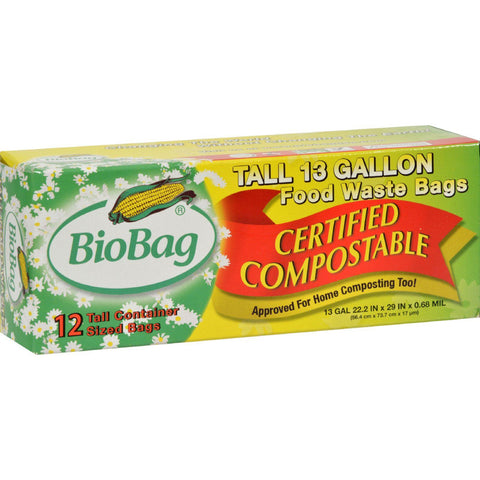 Biobag 13 Gallon Tall Food Waste Bags - 12 Count
