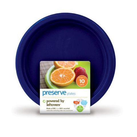 Preserve On The Go Small Reusable Plates - Midnight Blue - 10 Pack - 7 In