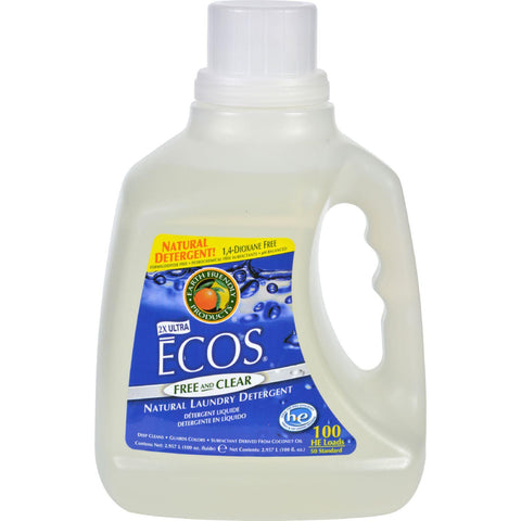 Earth Friendly Ecos Ultra 2x All Natural Laundry Detergent - Free And Clear - 100 Fl Oz