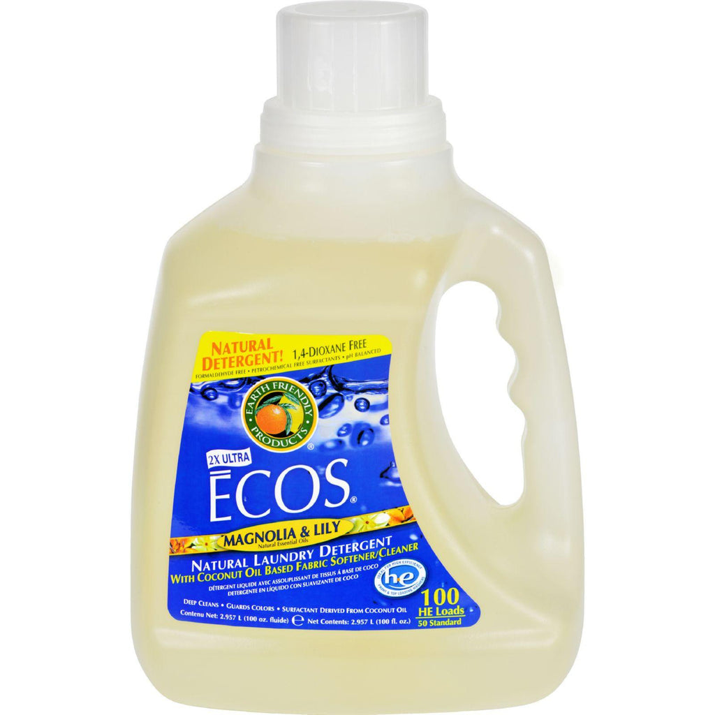 Earth Friendly Ecos Ultra 2x All Natural Laundry Detergent - Magnolia And Lily - 100 Oz