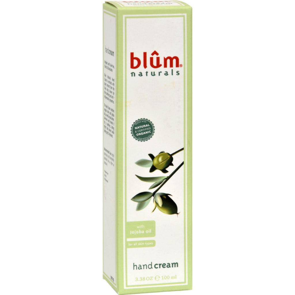 Blum Naturals Hand Cream - With Jojoba Oil - 3.38 Oz