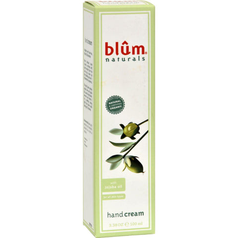 Blum Naturals Hand Cream - With Jojoba Oil - 3.38 Oz