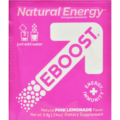 Eboost Natural Powder - Pink Lemonade - Case Of 20 - .24 Oz
