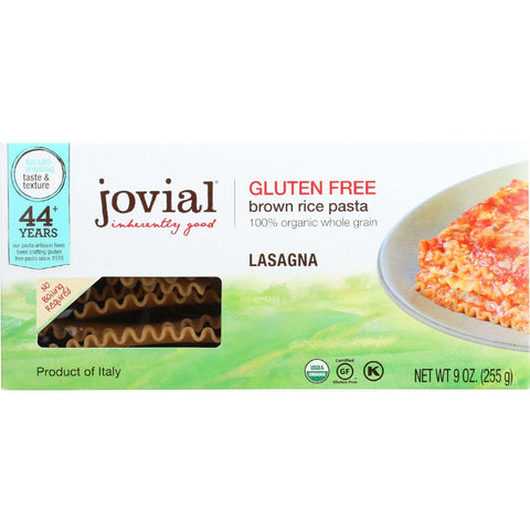 Jovial Pasta - Organic - Brown Rice - Lasagna - 9 Oz - Case Of 12