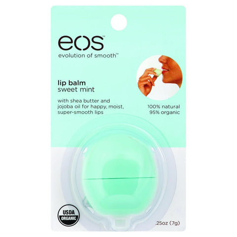 Eos Products Lip Balm - Smooth Sphere - Organic - Sweet Mint - .25 Oz - Case Of 6
