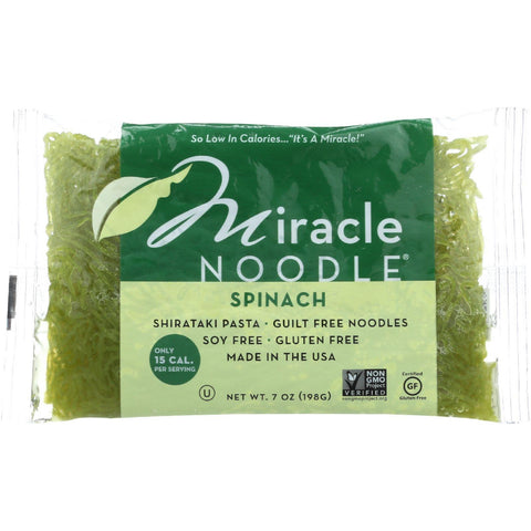 Miracle Noodle Pasta - Shirataki - Miracle Noodle - Spinach - 7 Oz - Case Of 6
