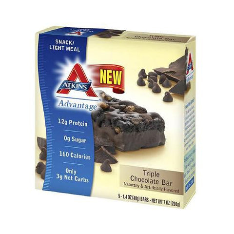 Atkins Advantage Bar - Triple Chocolate - Box Of 5 - 1.4 Oz