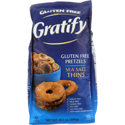 Gratify Pretzels - Thins - Sea Salt - Gluten Free - 10.5 Oz - Case Of 6