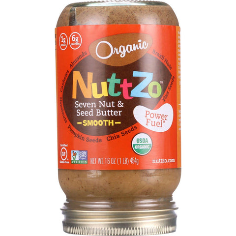 Nuttzo Spread - Organic - Seven Nut And Seed Butter - Creamy - Peanut Free - 16 Oz - Case Of 6
