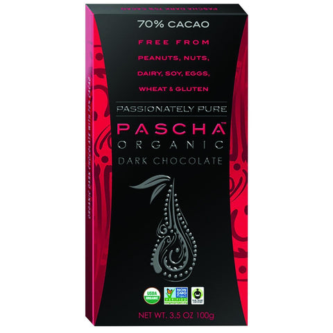 Pascha Organic Chocolate Bar - Dark Chocolate - 70 Percent Cacao - 3.5 Oz Bars - Case Of 10
