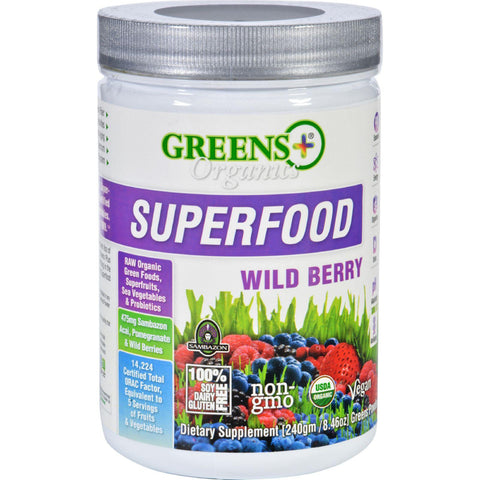 Greens Plus Wild Berry Powder - Organic - 8.5 Oz - Case Of 6