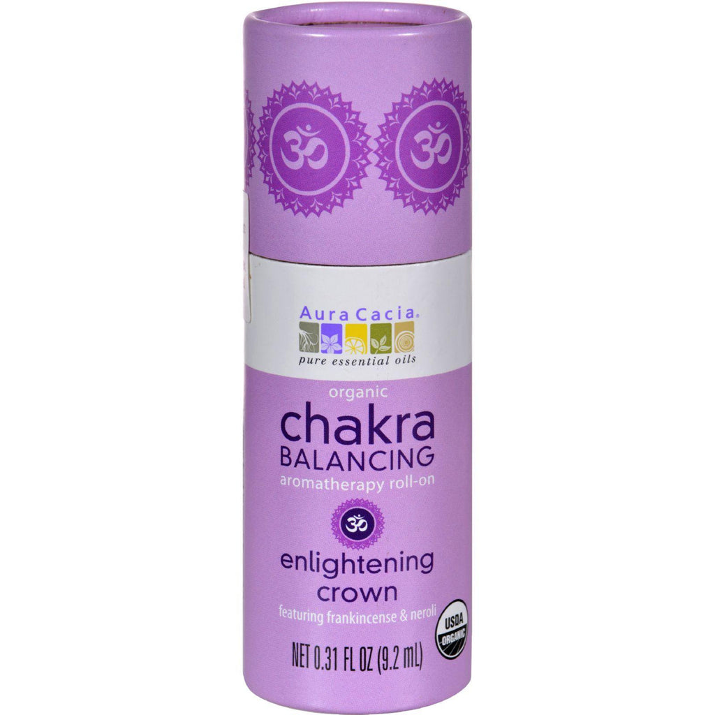 Aura Cacia Organic Chakra Balancing Aromatherapy Roll-on - Enlightening Crown - .31 Oz