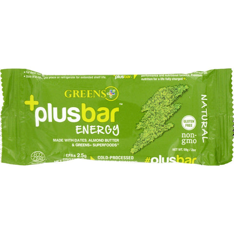 Greens Plus Energy Bar - Plusbar - Energy Natural - 2.08 Oz - Case Of 12