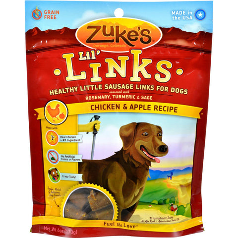 Zuke's Dog Treats - Lil Links Chicken And Apple - 6 Oz - Case Of 12