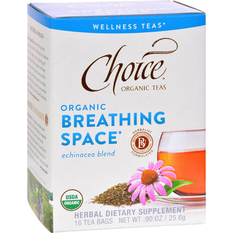 Choice Organic Teas - Organic Breathing Space Tea - 16 Bags - Case Of 6