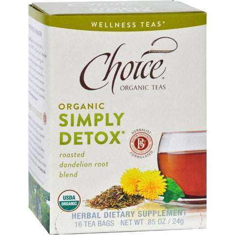 Choice Organic Teas - Organic Simply Detox Tea - 16 Bags - Case Of 6