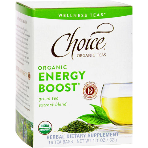 Choice Organic Teas - Organic Energy Boost Tea - 16 Bags - Case Of 6