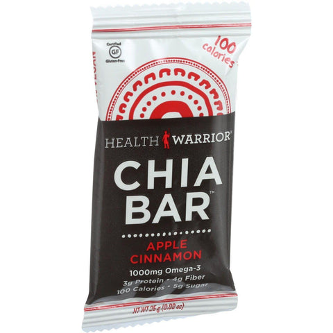 Health Warrior Chia Bar - Apple Cinnamon - .88 Oz Bars - Case Of 15