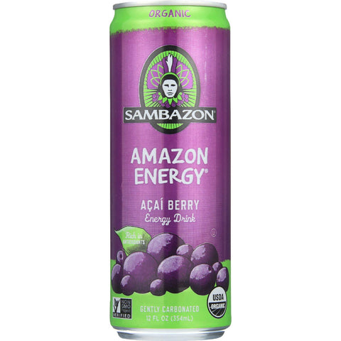 Sambazon Energy Drink - Amazon Energy - Acai Berry - 12 Oz - Case Of 24