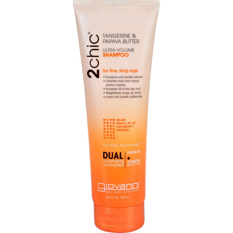 Giovanni Hair Care Products 2chic Shampoo - Ultra-volume Tangerine And Papaya Butter - 8.5 Fl Oz