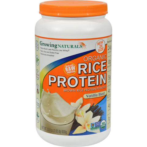 Growing Naturals Rice Protein Powder - Vanilla Blast - 32.8 Oz