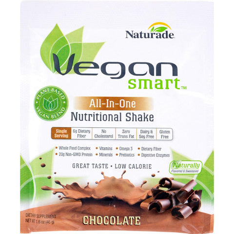 Naturade Vegansmart All-in-one Nutritional Shake - Chocolate - 1.62 Oz - Case Of 12