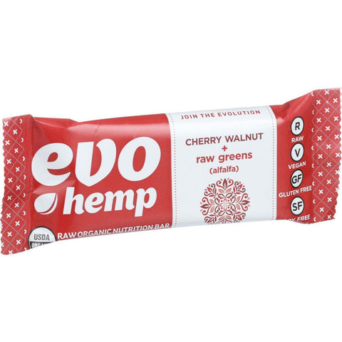 Evo Hemp Organic Hemp Bars - Cherry Walnut Greens - 1.69 Oz Bars - Case Of 12