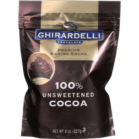 Ghirardelli Baking Cocoa - Premium - 100 Percent Unsweetened - 8 Oz - Case Of 6