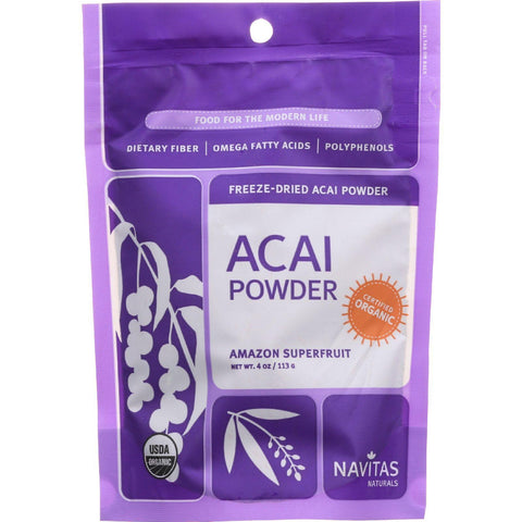 Navitas Naturals Acai Powder - Organic - Freeze-dried - 4 Oz - Case Of 12