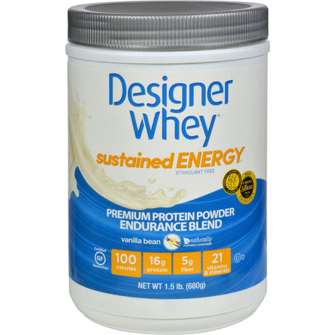 Designer Whey Protein Powder - Sustained Energy - Vanilla Bean - 1.5 Lb