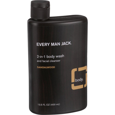 Every Man Jack 2 In 1 Body Wash And Facial Cleanser - Sandalwood - 13.5 Oz